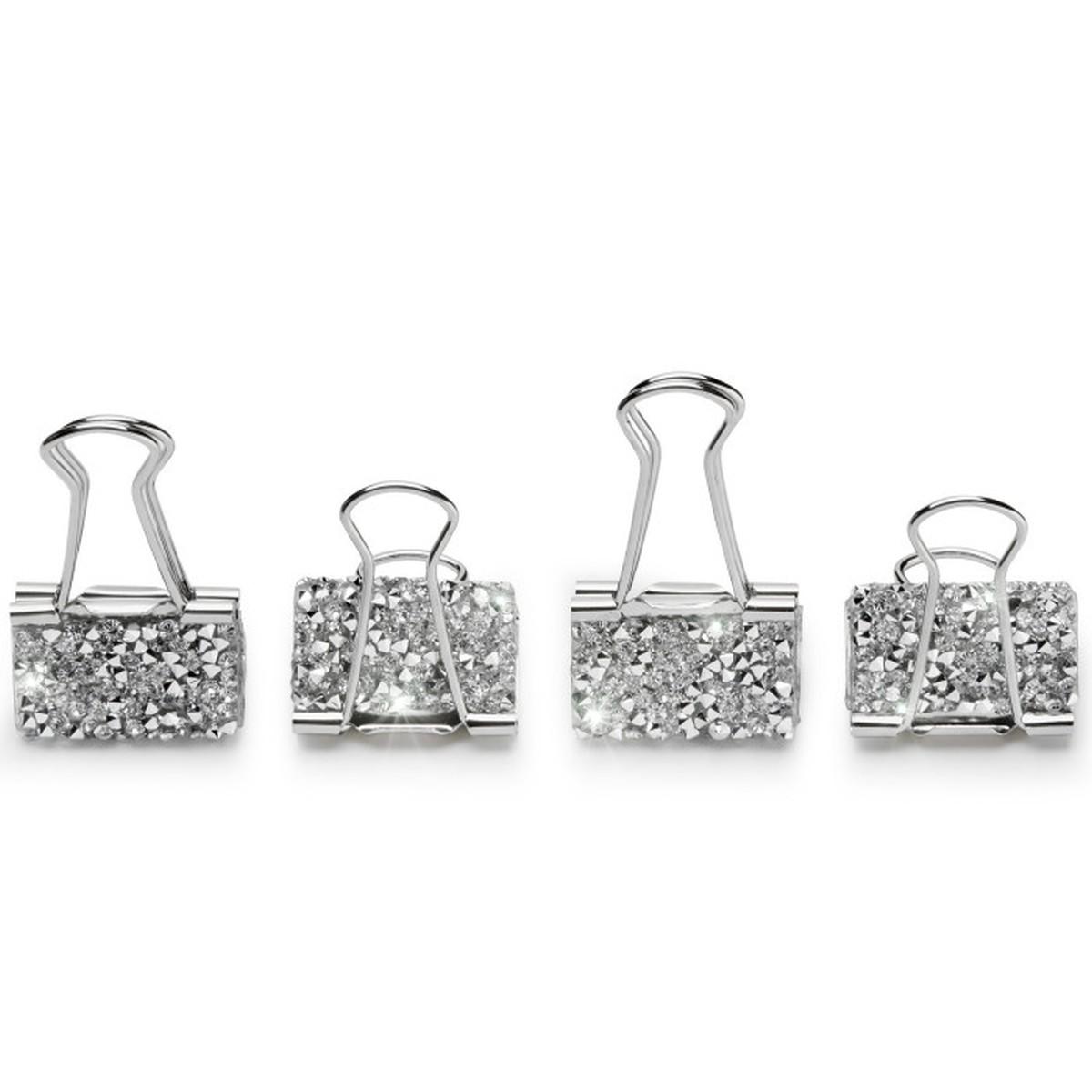 Pigna - molla fermacarte double clips con strass chiara ferragni set 4 pz