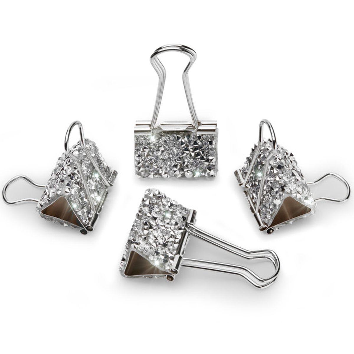 Pigna - molla fermacarte double clips con strass chiara ferragni set 4 pz