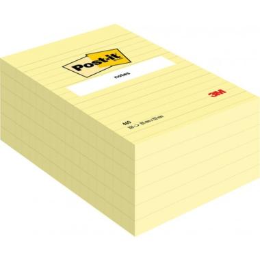 Post-it notes 660 - blocco a righe - 100 fg - 102 x 152 mm - giallo