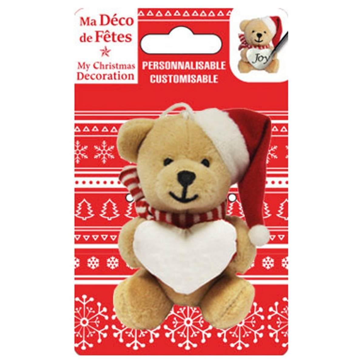 Orsetto con cuore personalizzabile - 6 x 3,5 cm