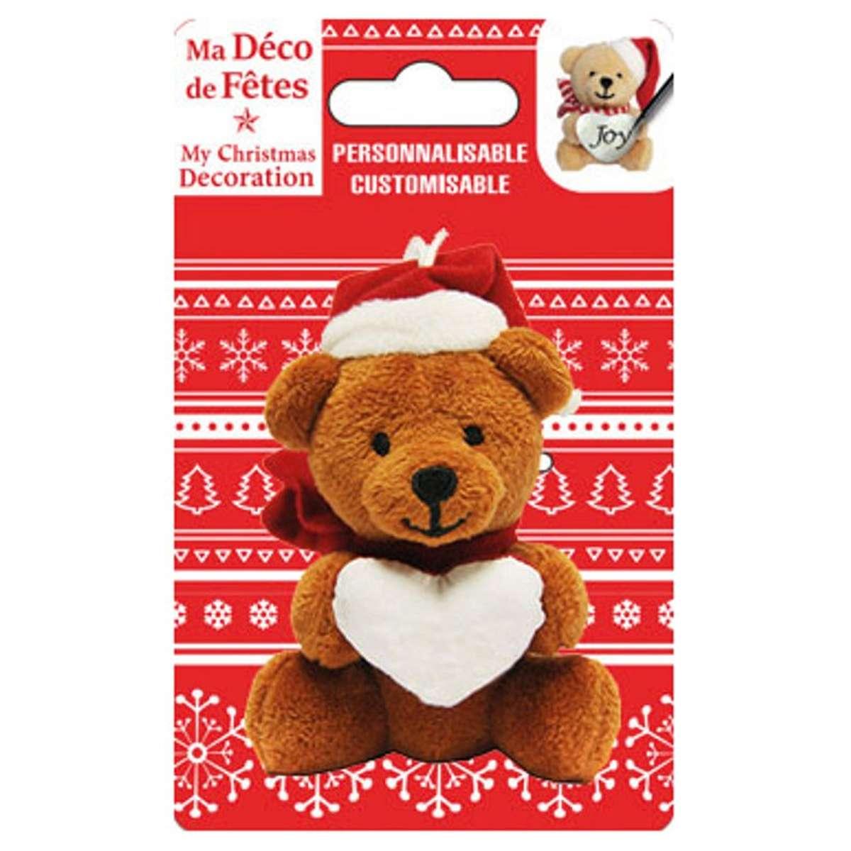 Orsetto con cuore personalizzabile - 6 x 3,5 cm