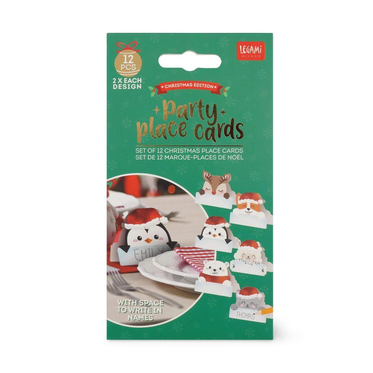 Legami christmas place card - set di 12 segnaposto natalizi