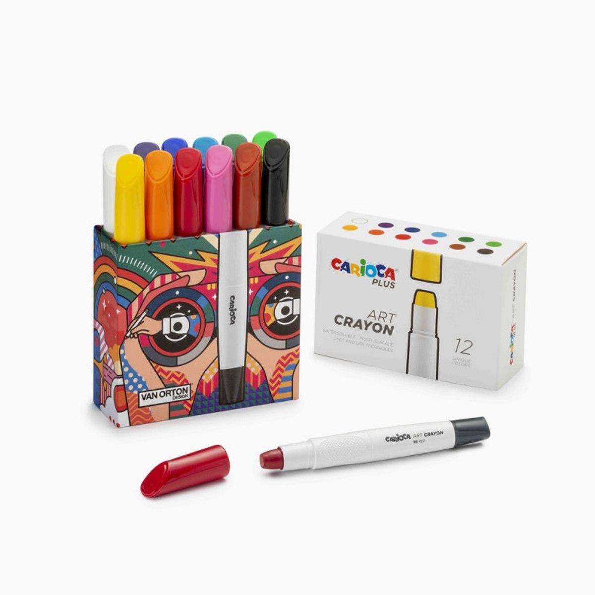 Solid poster paint - carioca plus pastello artistico scatola rigida 12 colori