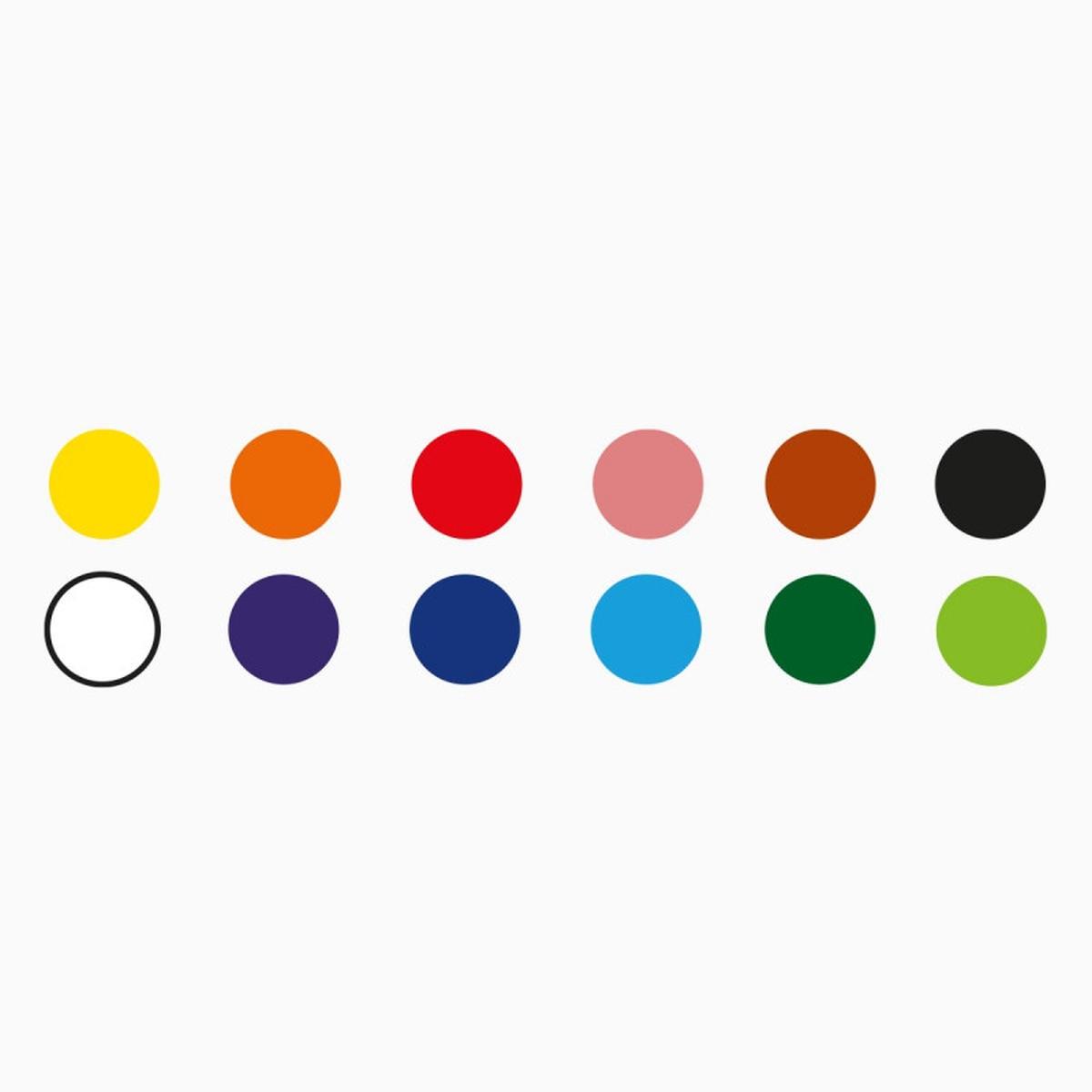 Solid poster paint - carioca plus pastello artistico scatola rigida 12 colori