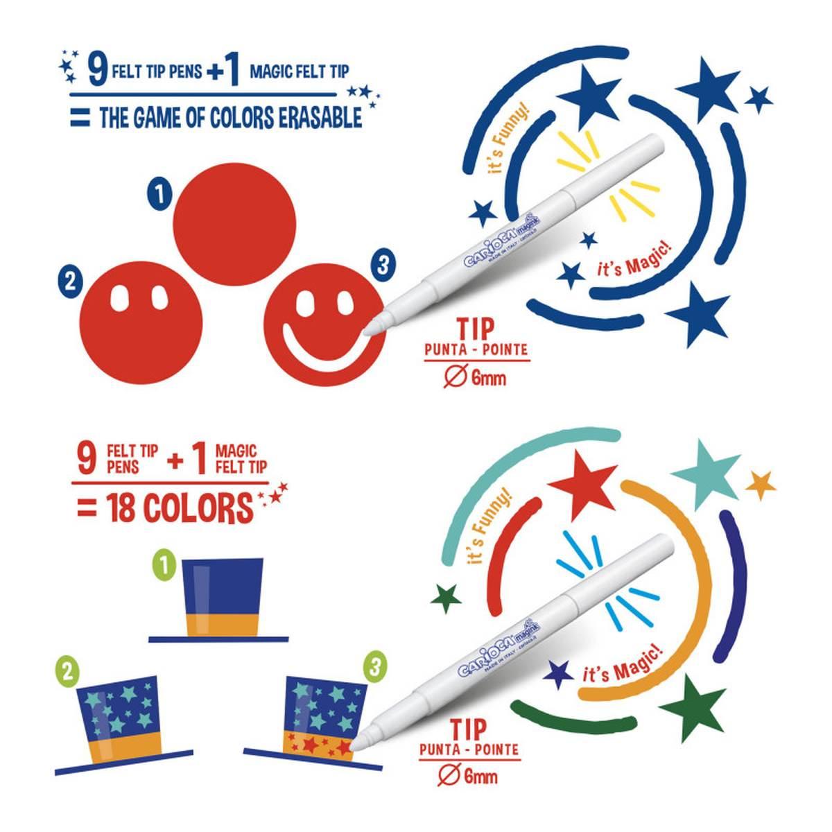Carioca pennarelli magici magic markers - 20 pz