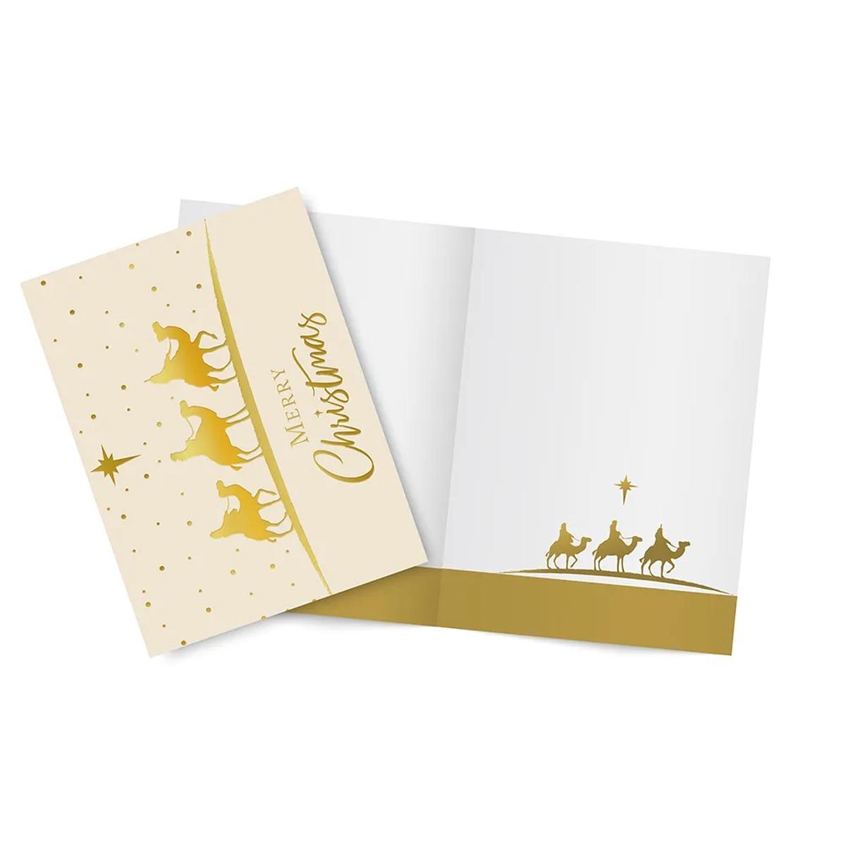 Biglietto natale con particolari dorati completo di busta