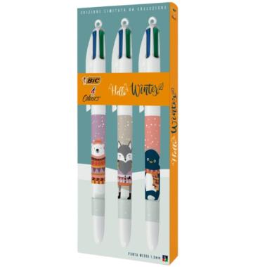 Bic - set 3 penne sfera 4 colours hello winter