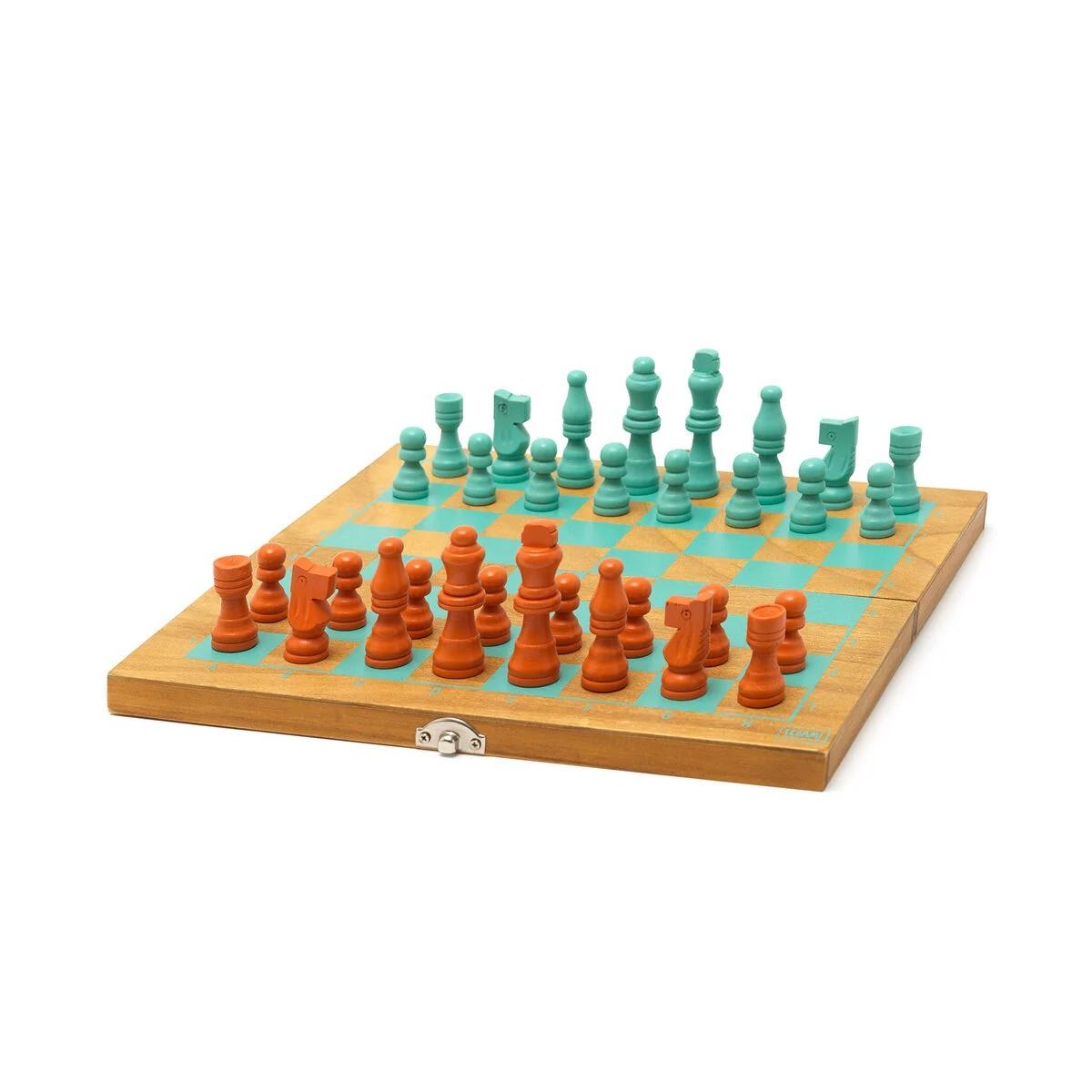 Legami wooden chess and deaughts - 2-in-1 scacchi e dama