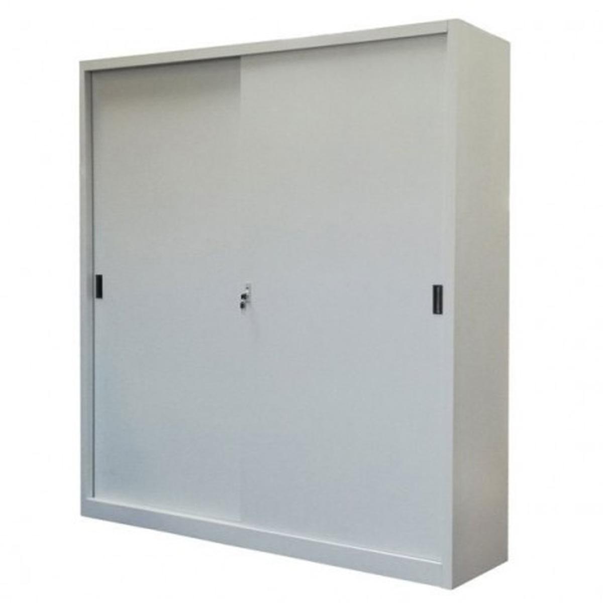 Armadio in lamiera a porte scorrevoli - 180 x 45 x 200 cm - grigio