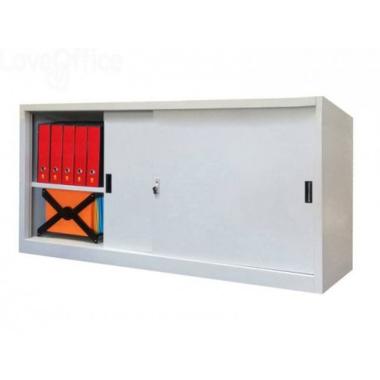 Armadio in lamiera a porte scorrevoli - 180 x 45 x 90 cm - grigio