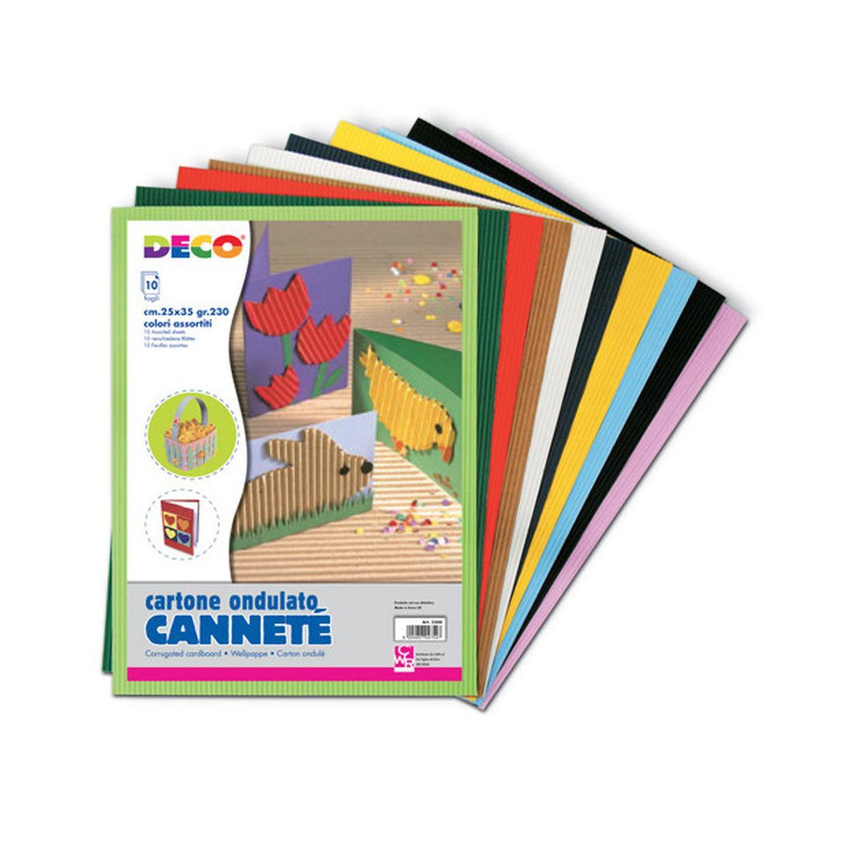 Deco - cartone ondulato cannete' - 25 x 35 cm - 10 fg