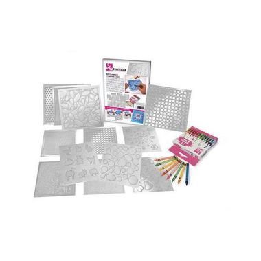 Frottage in set - 12 matrici + 12 pastelli a cera