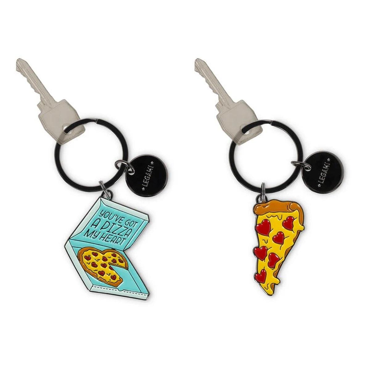 Legami - set of 2 enamel key chains - what a key ring!