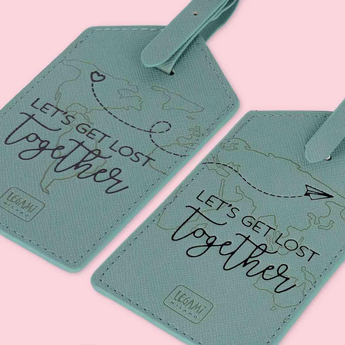 Legami - set of 2 luggage tags - let's get lost together