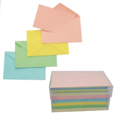 Buste con biglietto pastello - formato 4 (11,2 x 7,6 cm) - 100 +100 pz