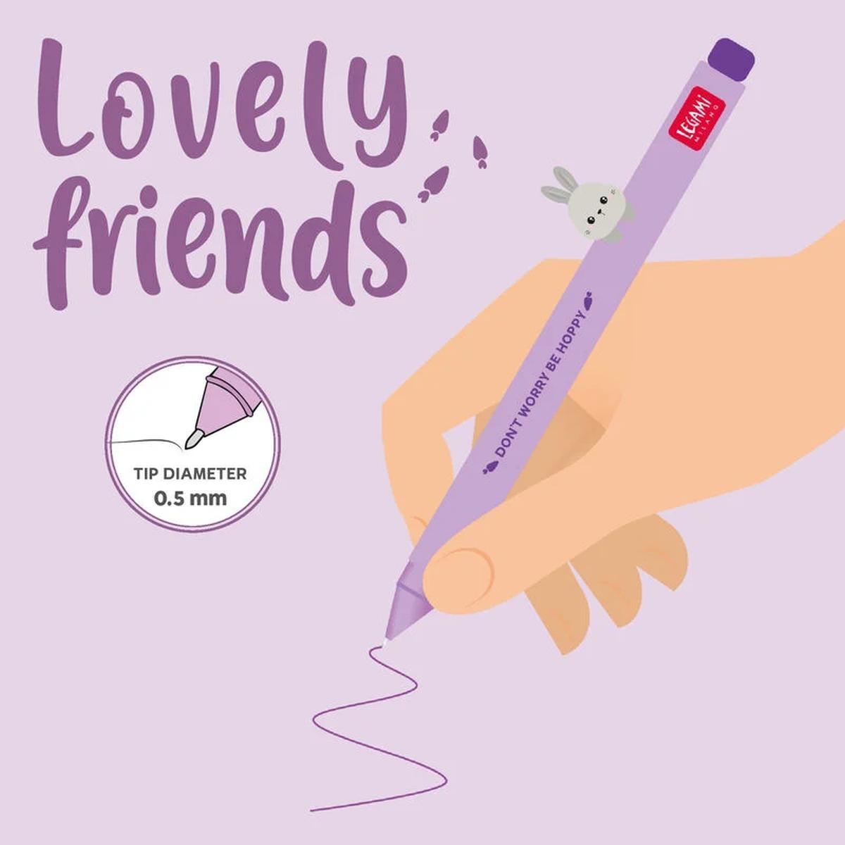 Legami - penna gel - lovely friends
