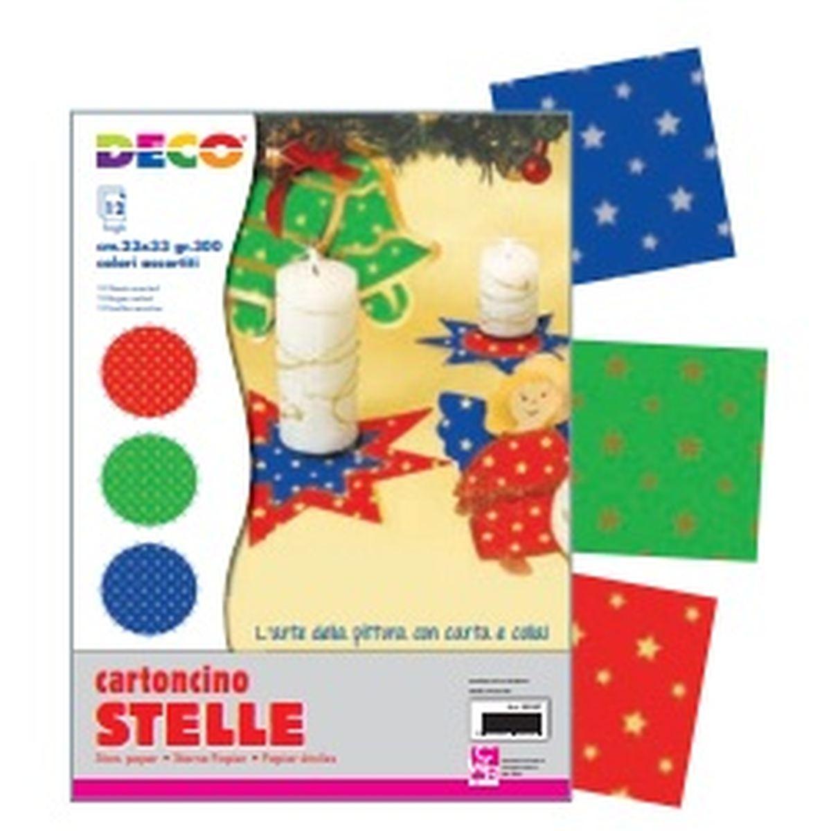 Deco cartoncino stelle piccole - 50 x 70 cm - 300 gr