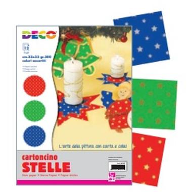 Deco cartoncino stelle piccole - 50 x 70 cm - 300 gr