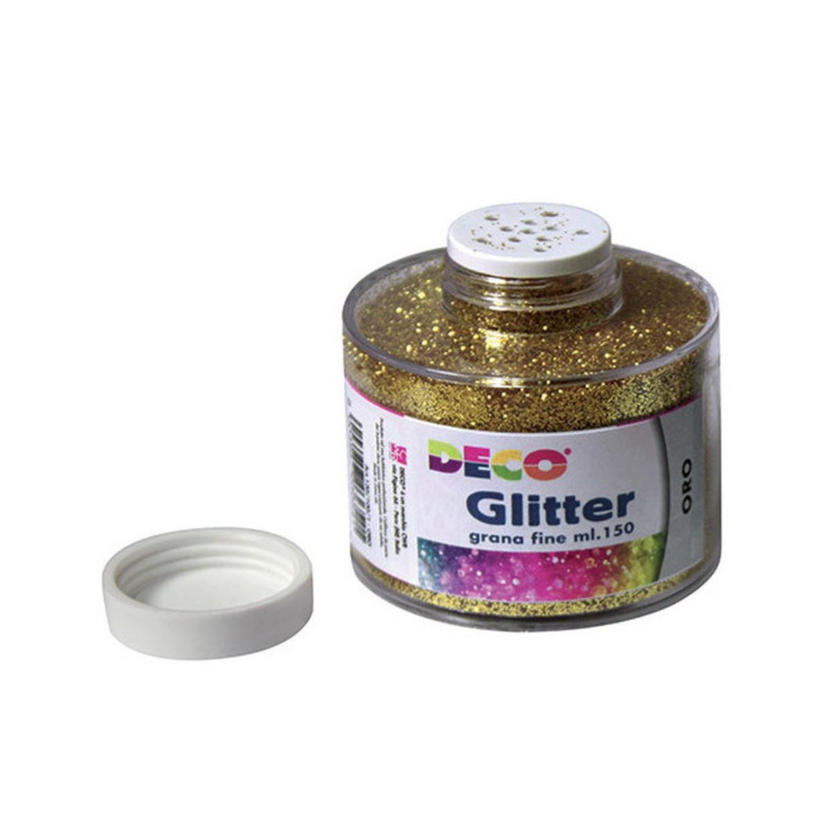 Deco - glitter grana fine in barattolo con tappo dosatore - 150 ml