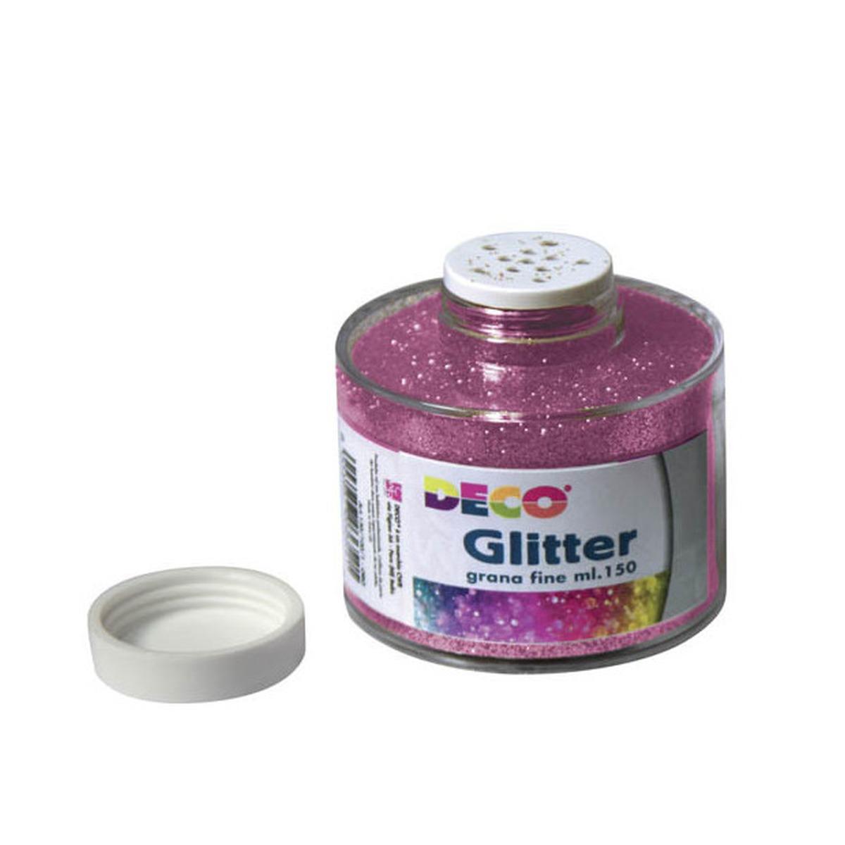 Deco - glitter grana fine in barattolo con tappo dosatore - 150 ml