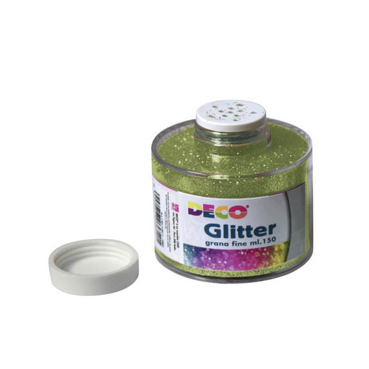 Deco - glitter grana fine in barattolo con tappo dosatore - 150 ml