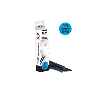 Carboncino 12cm - diametro da 3 a 8mm assortiti - confezione da 10 pz