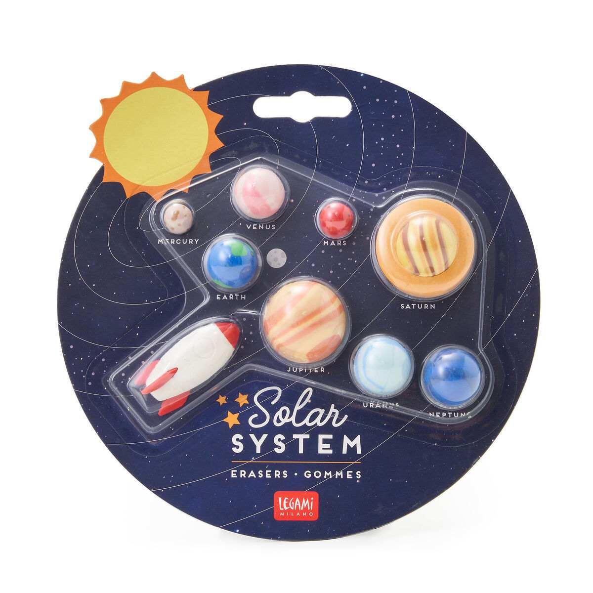 Legami solar system - set di 9 gomme
