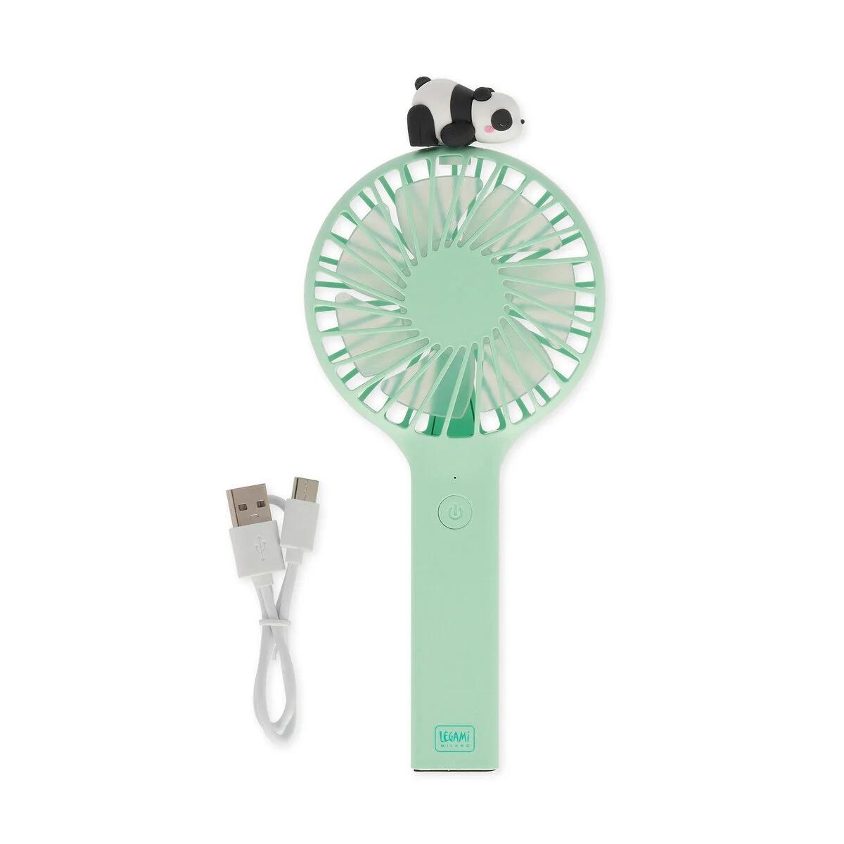 Legami mini fan - rechargeable portable fan with - panda