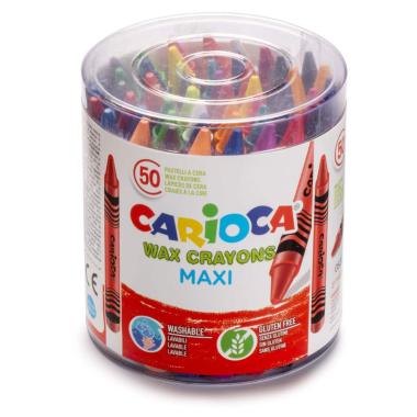 Carioca wax crayons maxi - pastelli a cera maxi - 50 pz
