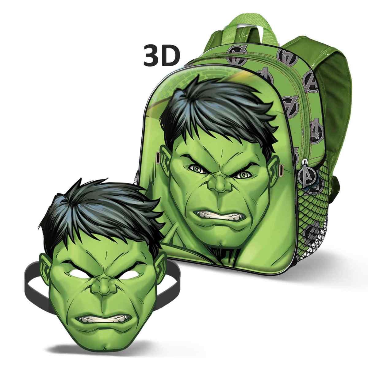 Zaino asilo 3d - 27 x 24 x 10 cm - con maschera