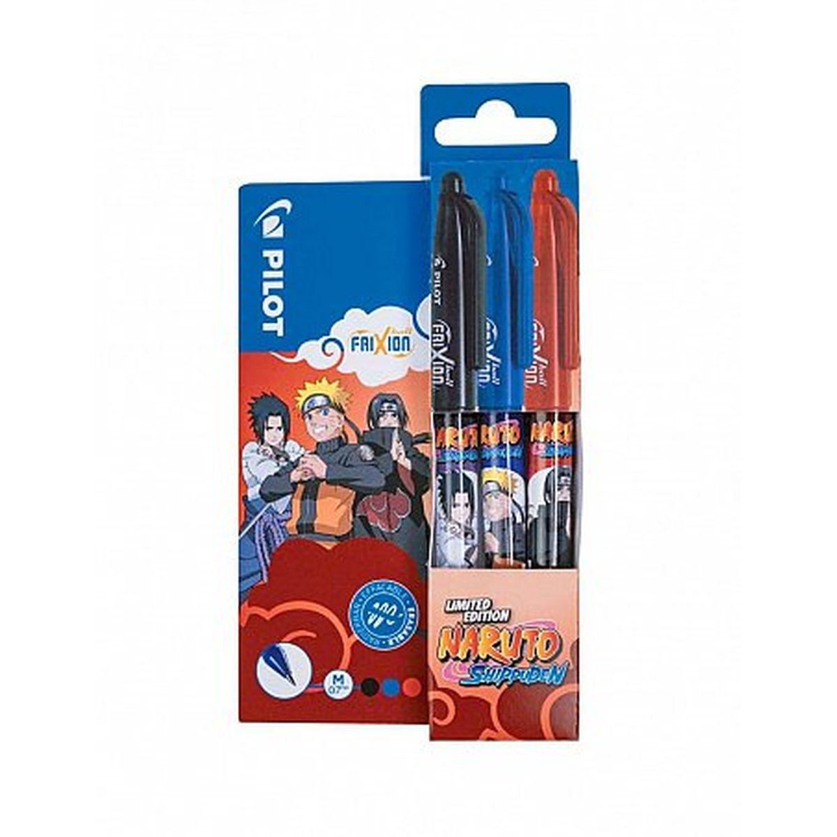 Pilot set 3 frixion ball naruto shippuden limited edition - penna cancellabile