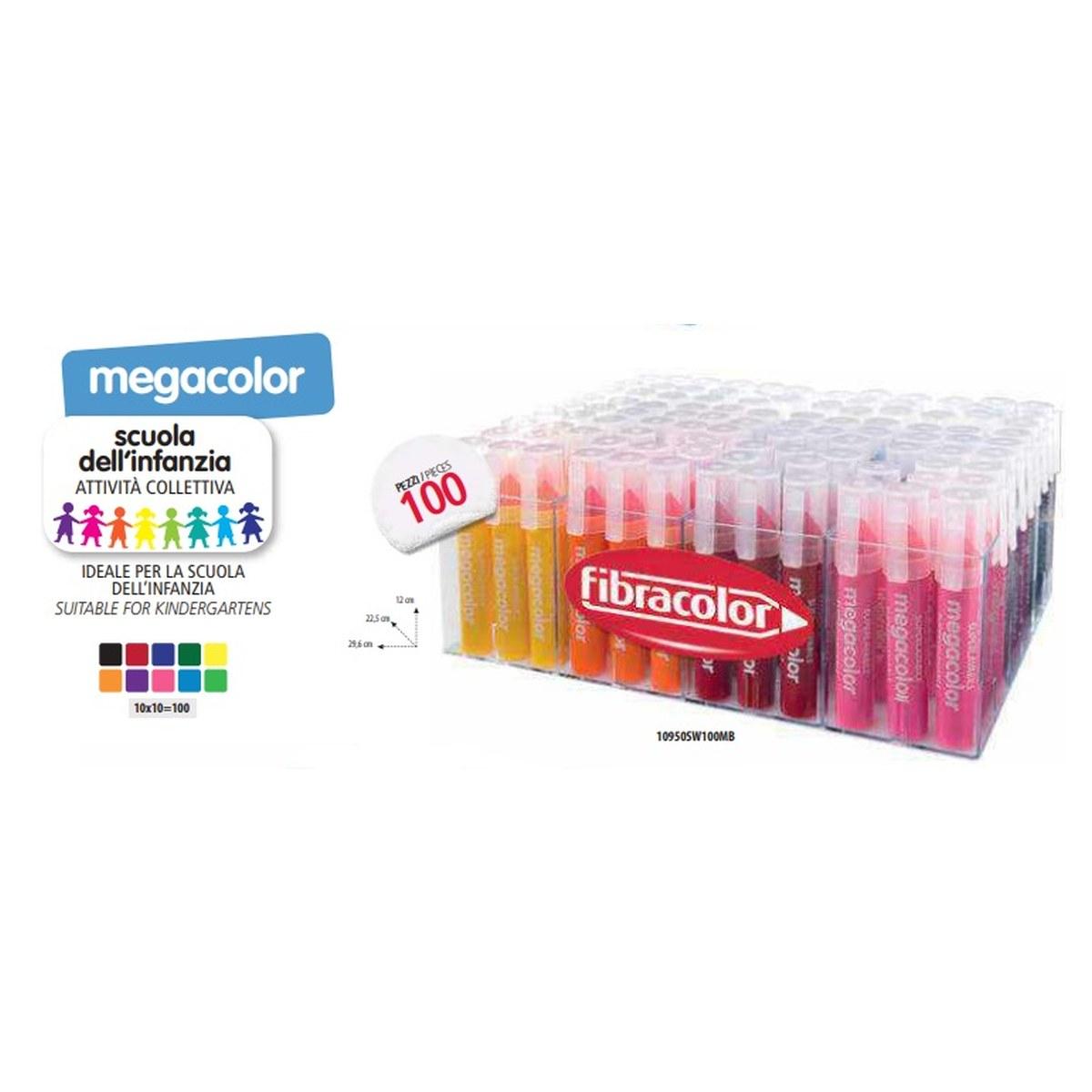 Fibracolor megacolor - pennarello maxi - multiscatola 100 pz