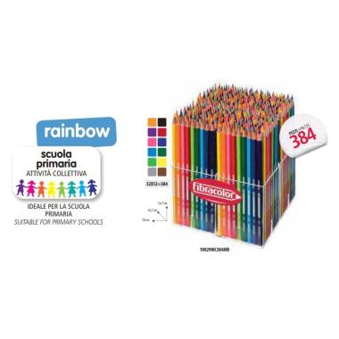 Fibracolor rainbow - pastelli punta fine - muliscatola 384 pz