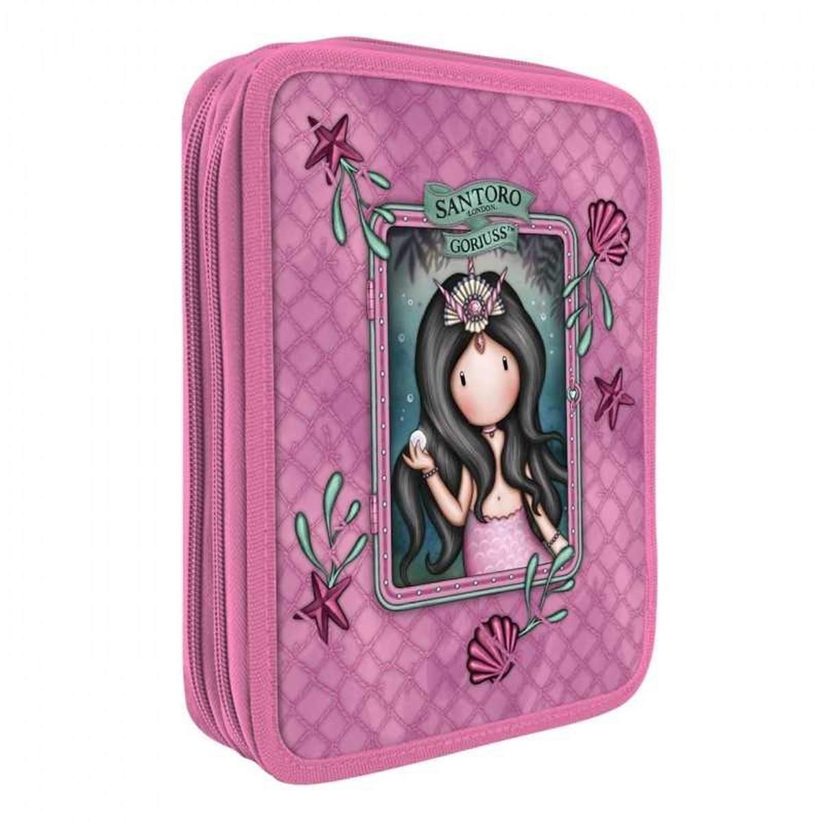 Santoro  double filled pencil case - astuccio 2 zip gorjuss