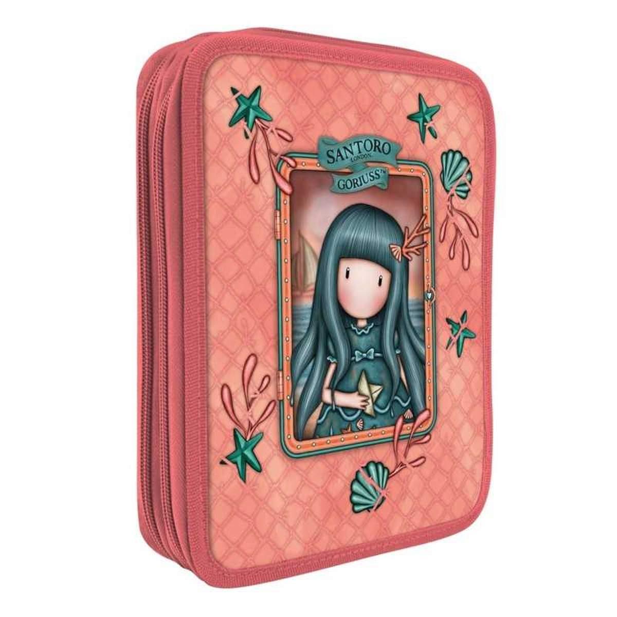 Santoro  double filled pencil case - astuccio 2 zip gorjuss