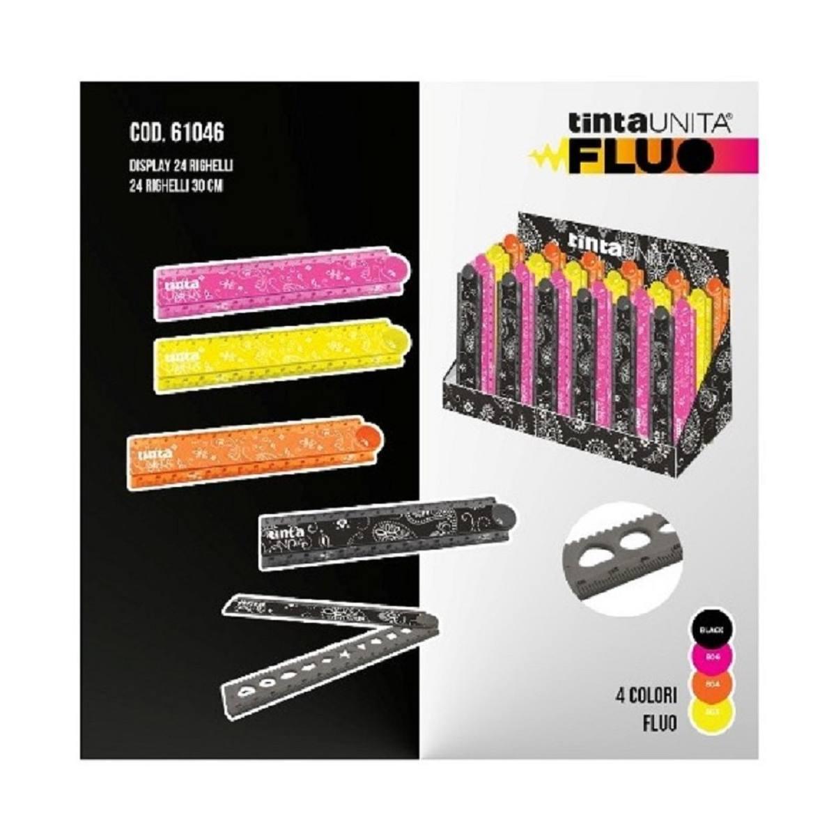 Righello con stencil tinta unita fluo