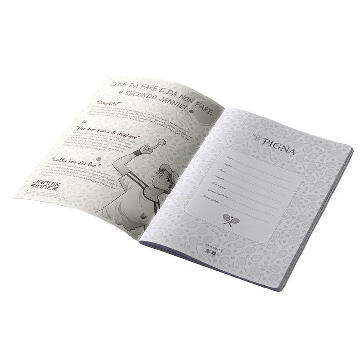 Pigna - maxi quaderno jannik sinner teen - 80 gr - 20+1 fg