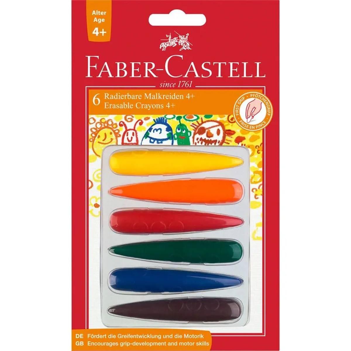 Faber-castell - pastelli cera forma conica - 6 pz
