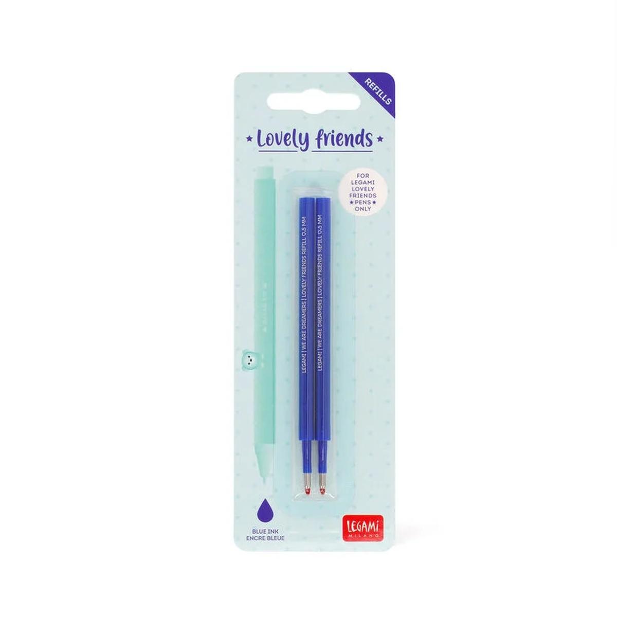 Legami - set di 2 refill per penna gel - lovely friends