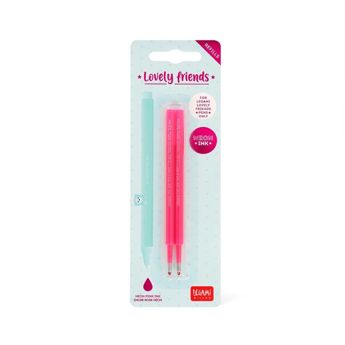 Legami - set di 2 refill per penna gel - lovely friends