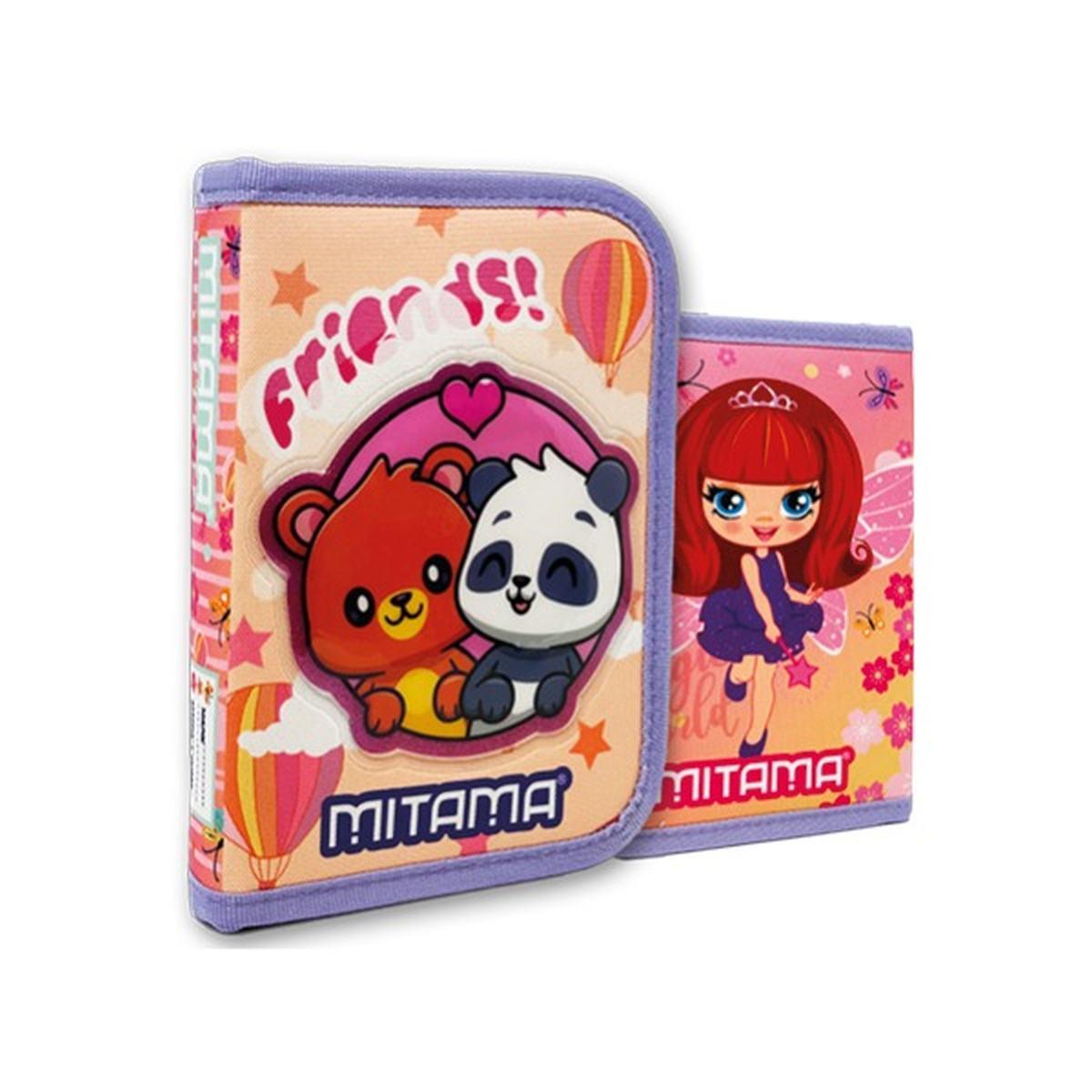 Mitama - astuccio asilo 1 zip con corredo spinny double face boy/girl - 14 pz