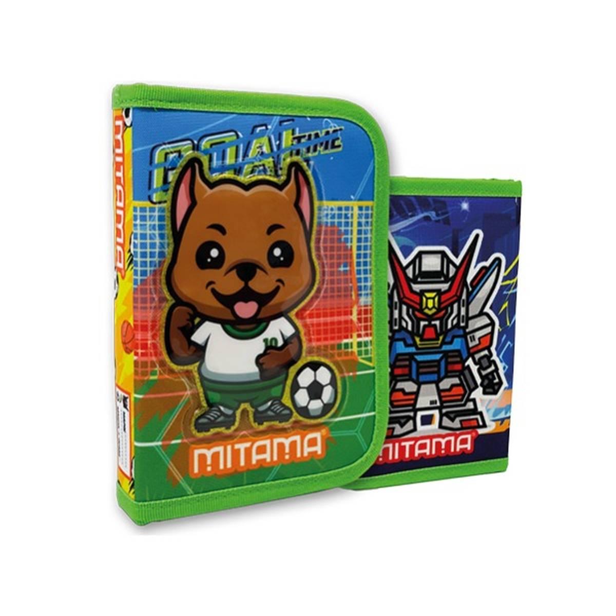 Mitama - astuccio asilo 1 zip con corredo spinny double face boy/girl - 14 pz