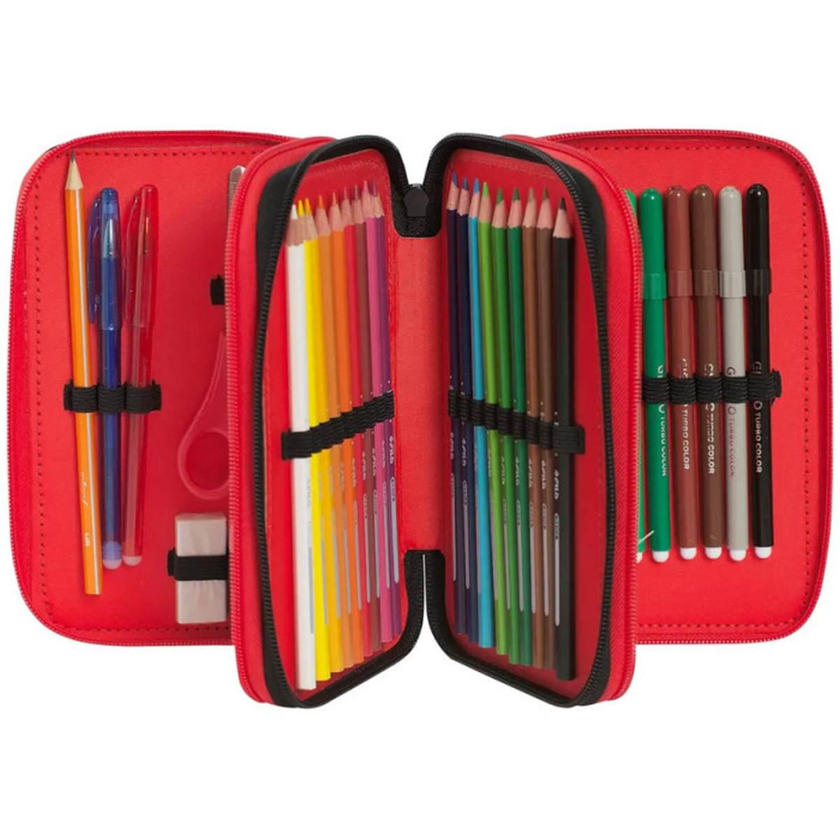 Astuccio 3 zip mario kart nero/rosso/giallo