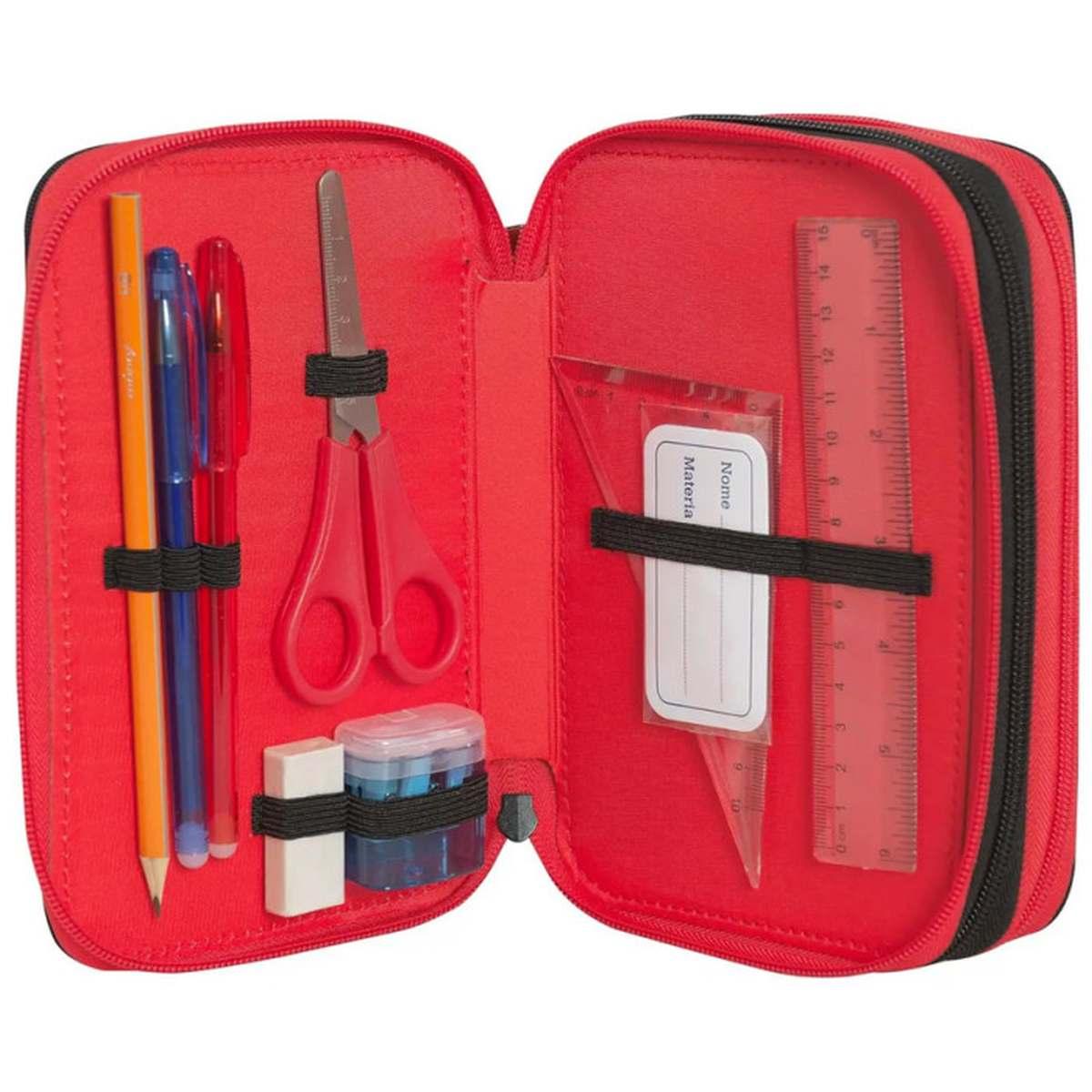 Astuccio 3 zip mario kart nero/rosso/giallo