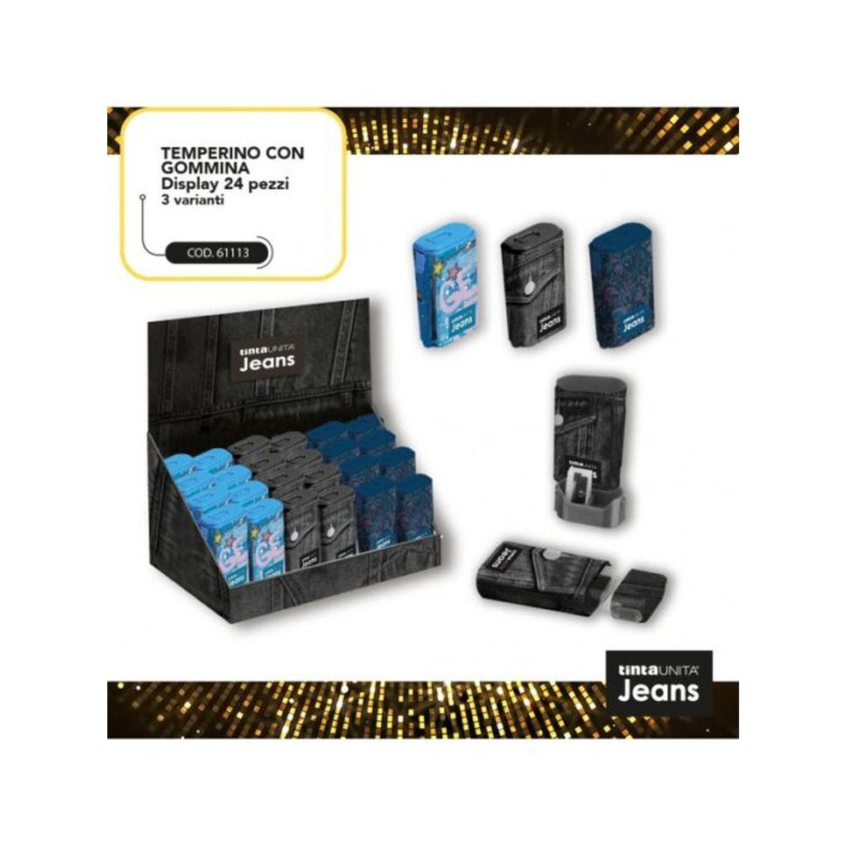 Temperamatite con gomma 2 in 1 tintaunita jeans