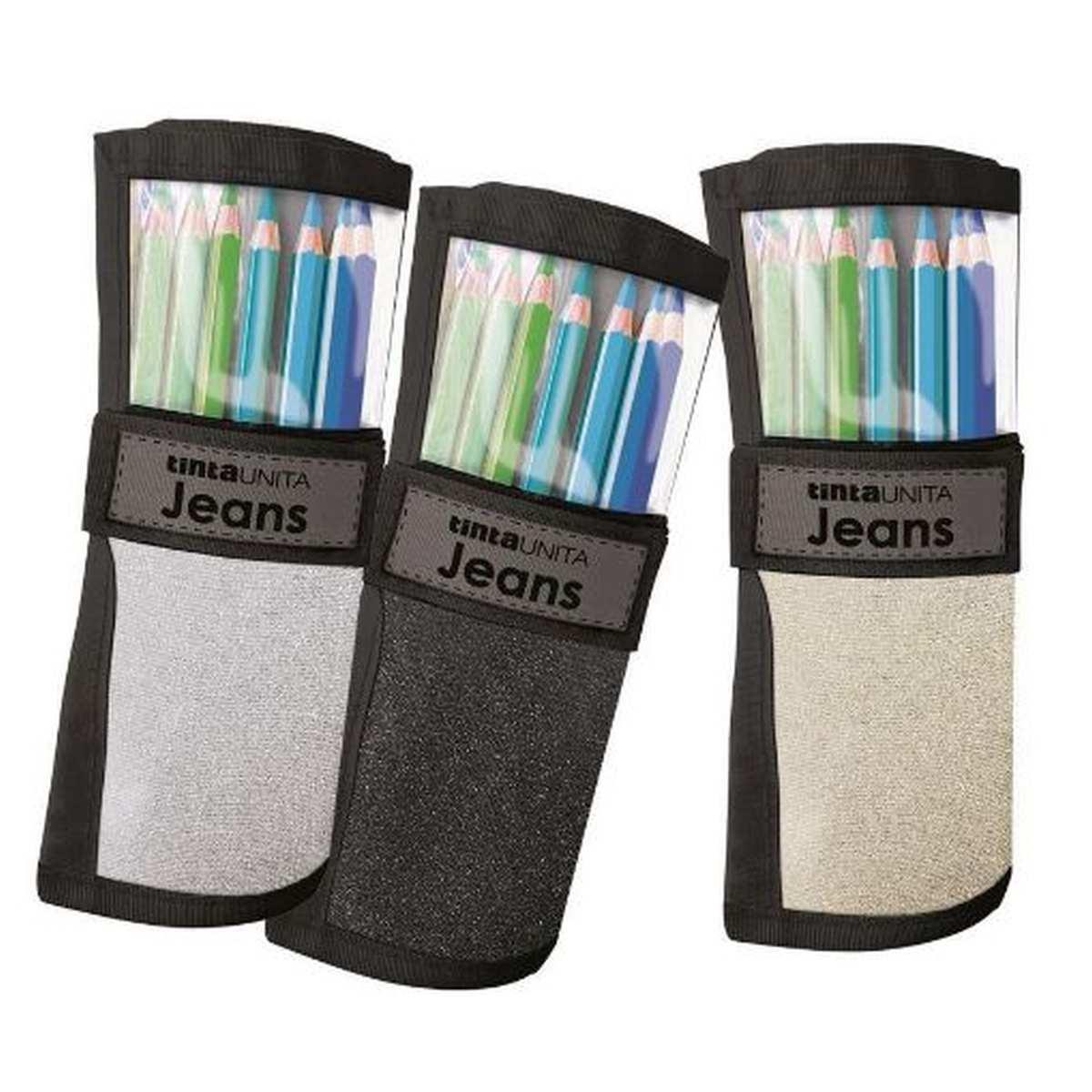 Rotolo 24 pastelli + 1 matita tintaunita jeans lurex