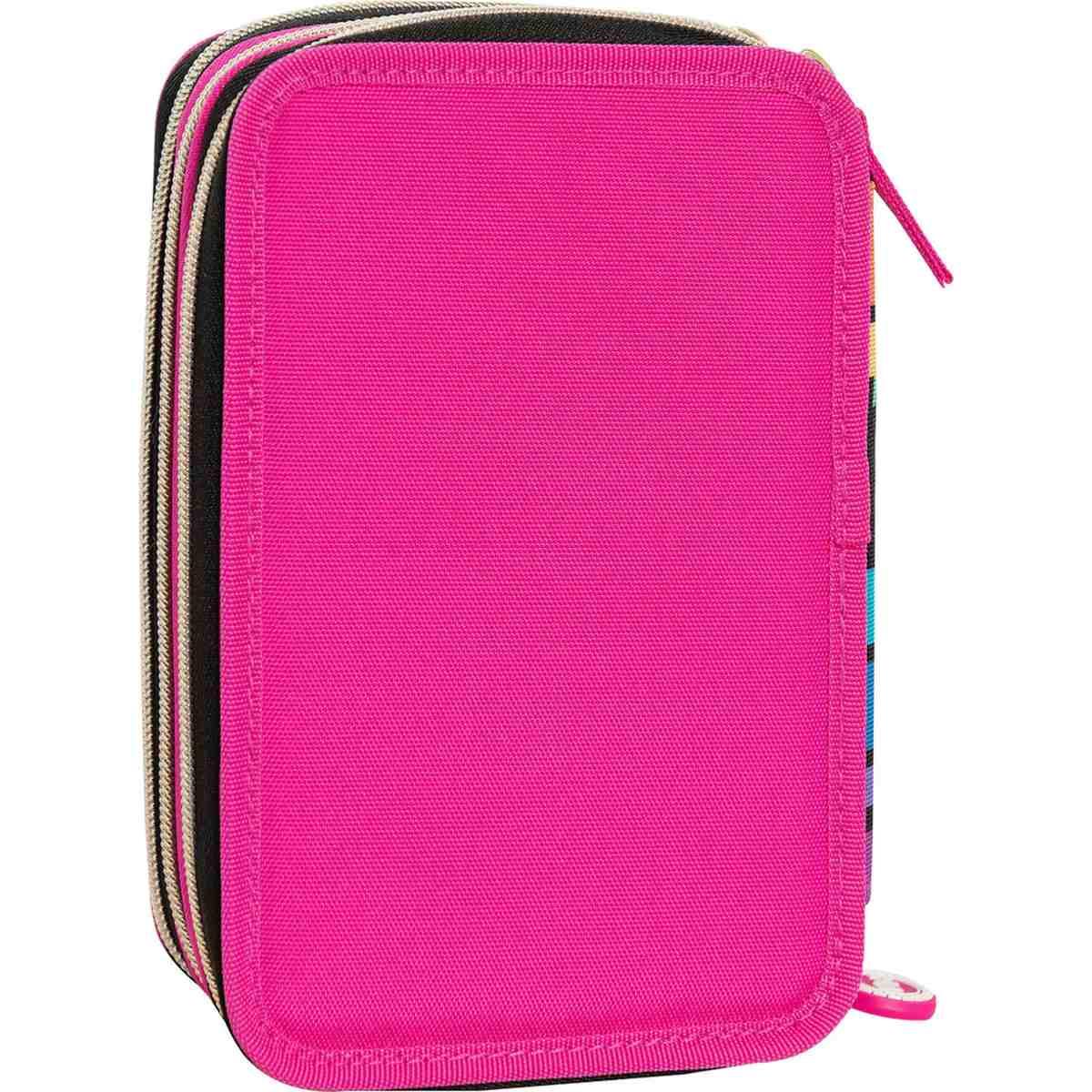 Astuccio 3 zip rainbow high magenta