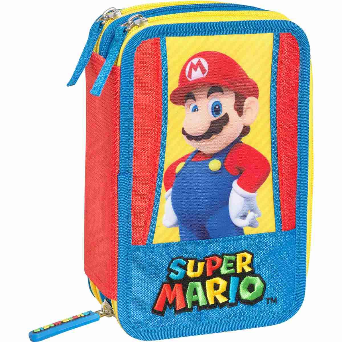 Astuccio 3 zip super mario blu/rosso/giallo