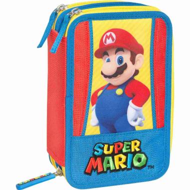 Astuccio 3 zip super mario blu/rosso/giallo