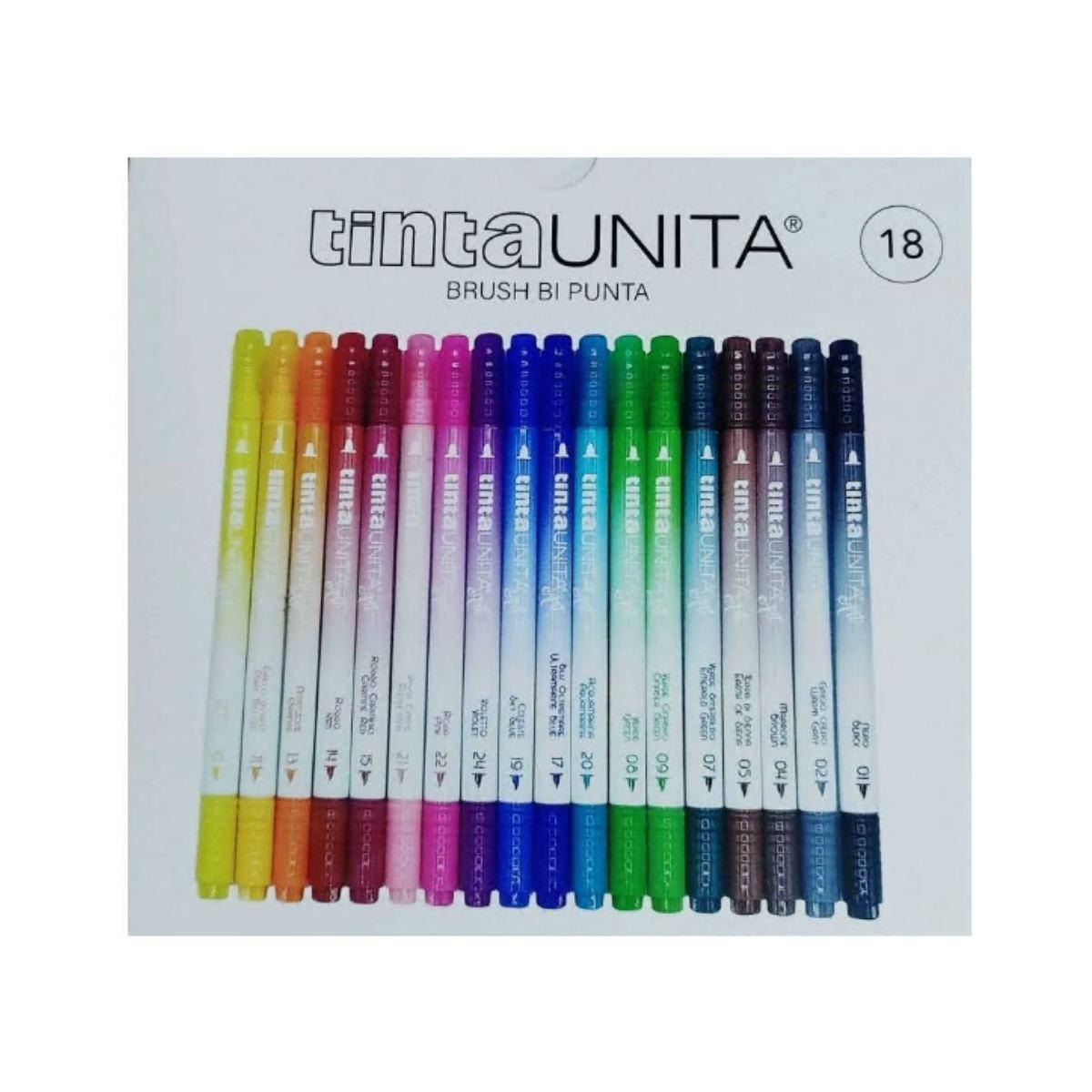 Pennarelli doppia punta tintaunita brush - 18 pz